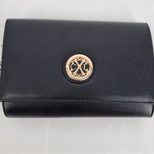 CXL by Christian Lacroix Paris Caviar Black Clutch Detachable Chain Evening Bag